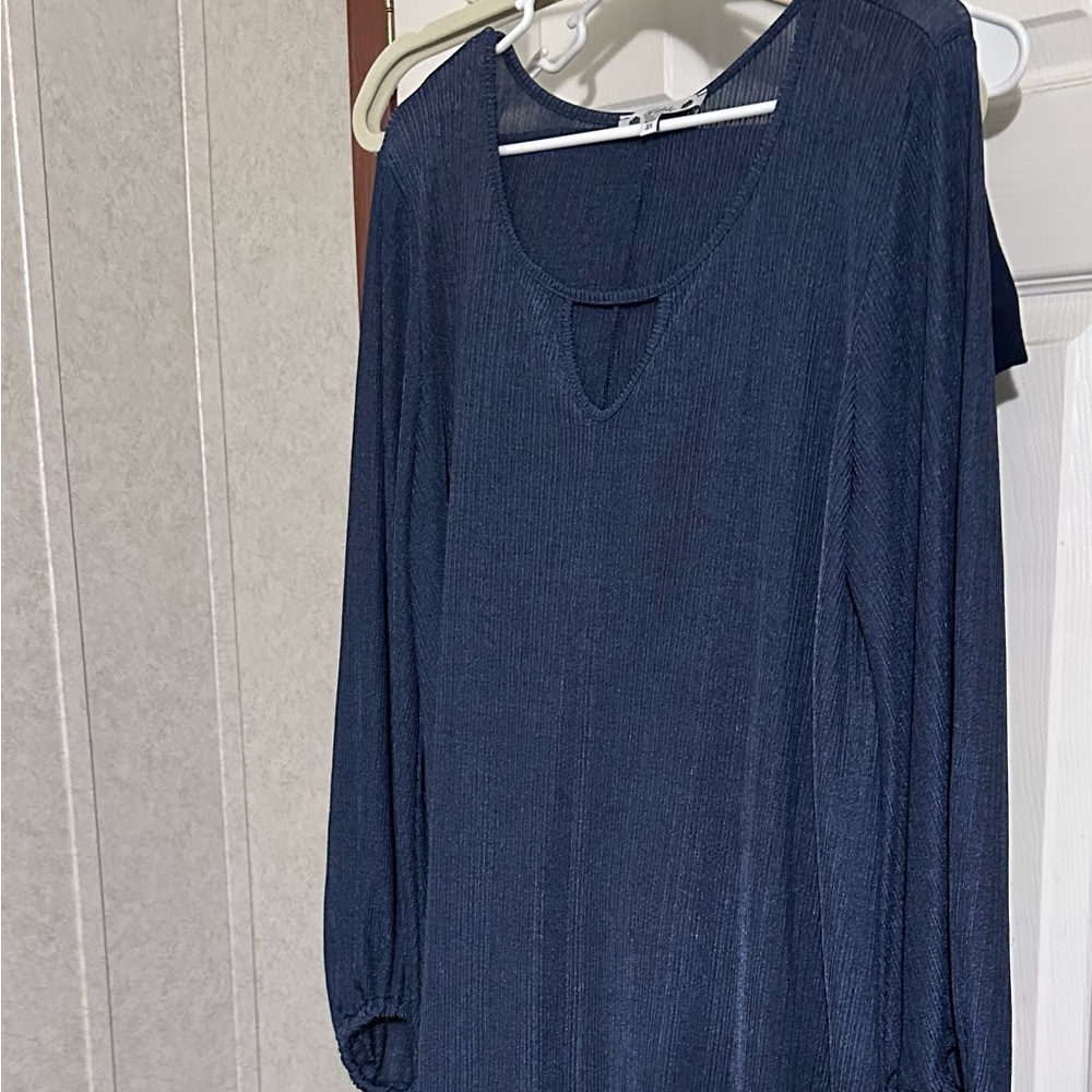 Elegant Navy Blue Women's Blouse